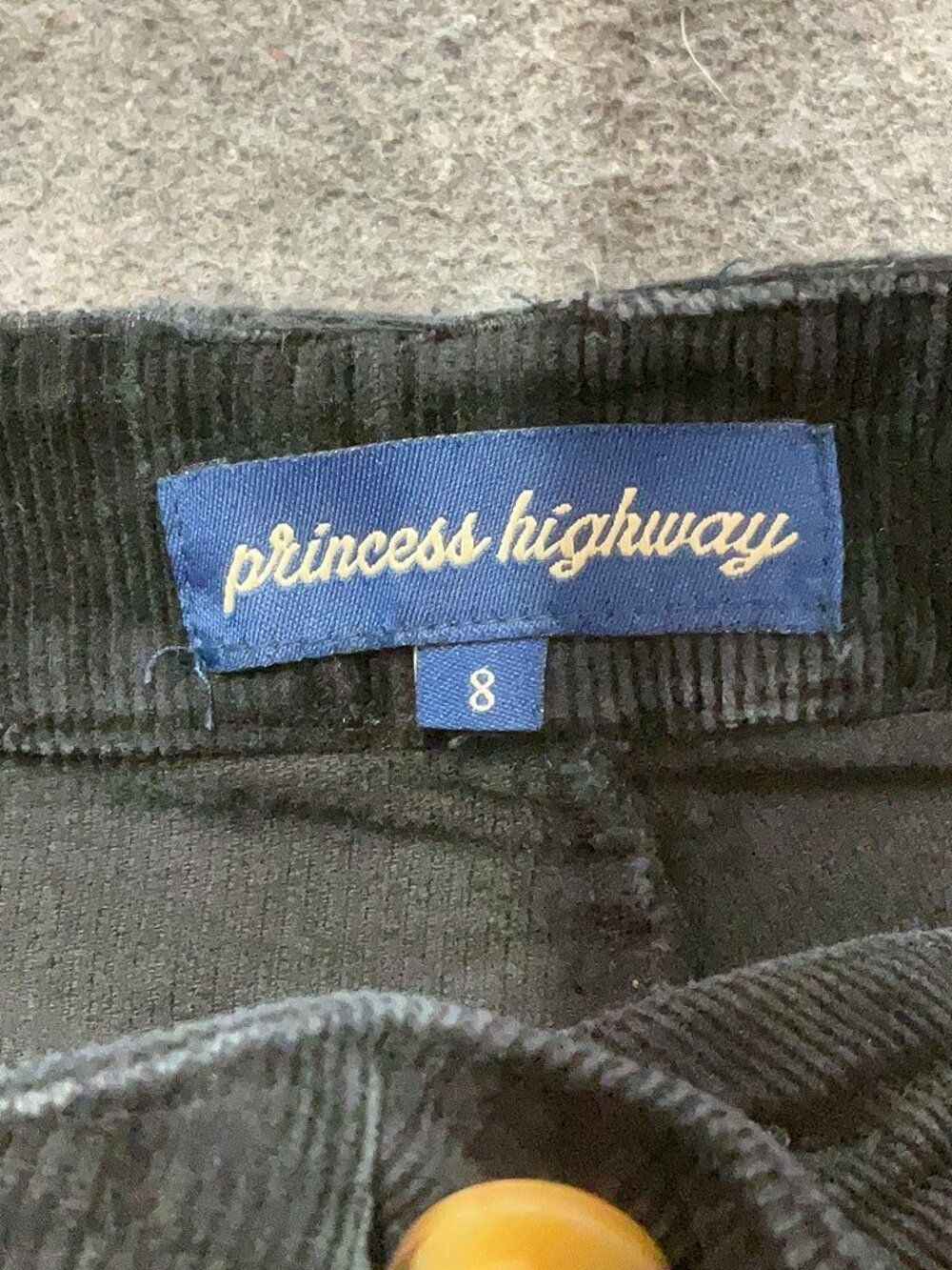 Princess Highway Fleur Embroidered Black Corduroy Wide Leg Pants AU 8 EUC - Picture 3 of 3